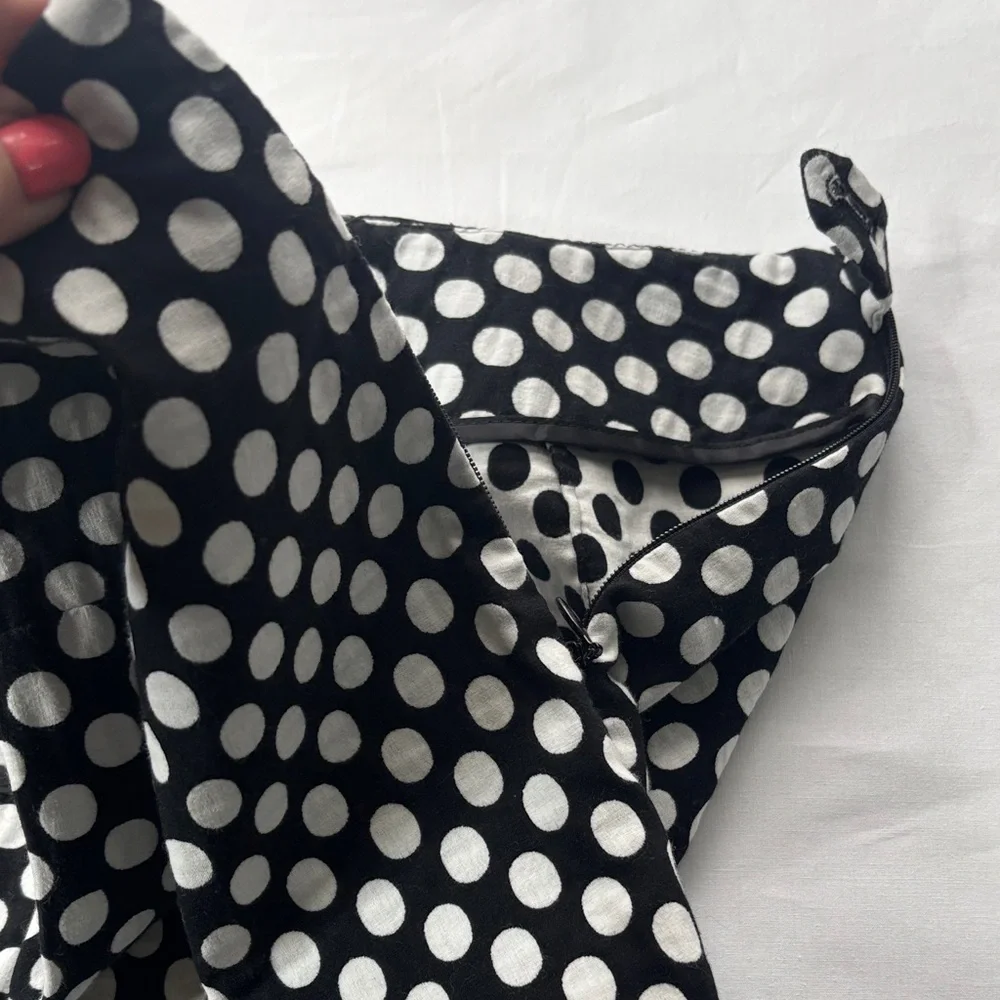 ⚫⚪ Chico's Black White Polka Dot Skirt Size 3 A-Line Stretch Flowy ⚪⚫ - Picture 8 of 12